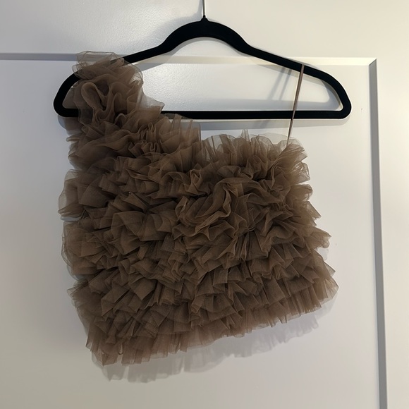 Zara Tops - Zara One Shoulder Ruffle Top